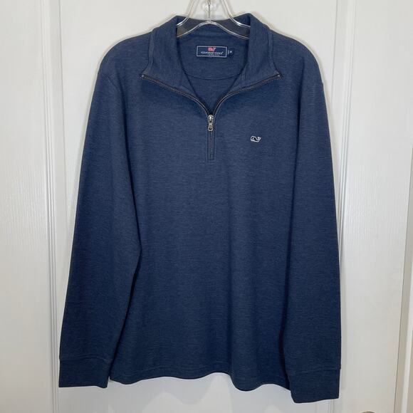 Vineyard Vines Other - Vineyard Vines Men's Quarter Zip Top Blue Cotton Blend M